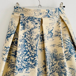 Faltenrock mit Taschen Toile de Jouy Bild 3