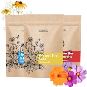 Wildflower Seed Mix – Bee, Butterfly & Monarch - Pollinator-Friendly Garden Seeds - 100% Pure, Non-GMO - Annual and Perennial Blend