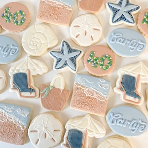 Sea Glass Beach Birthday Cookies: Custom Sugar Cookies