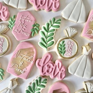 Custom Sugar Cookies: Bridal Gown Celebration Bridal Cookies