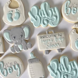 Elephant Baby Shower Cookies: Custom Sugar Cookies