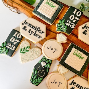 Greenery Bridal Cookies: Custom Sugar Cookies
