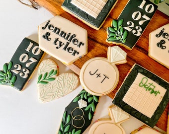Greenery Bridal Cookies: Custom Sugar Cookies