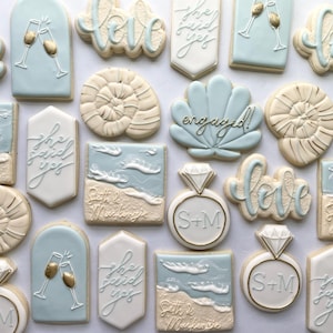 Beach Bridal Cookies: Custom Sugar Cookies