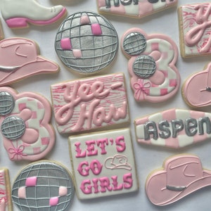 Disco Cowgirl Birthday Cookies: Custom Sugar Cookies