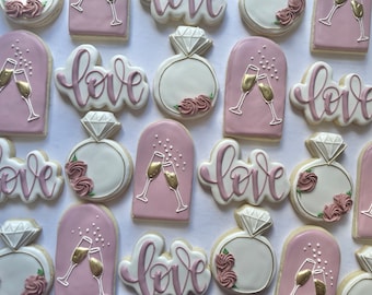 Cheers to Marriage Bridal Cookies: Custom Sugar Cookies