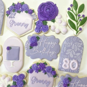 Cake + Floral Birthday Cookies: Custom Sugar Cookies