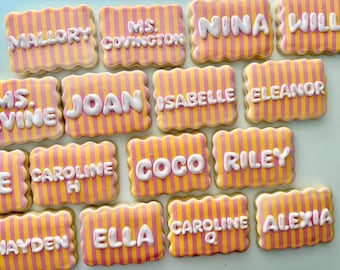Personalized Custom Name Plaque Sugar Cookies
