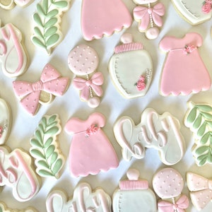 Custom Sugar Cookies: Pretty in Pink Baby Girl Cookies