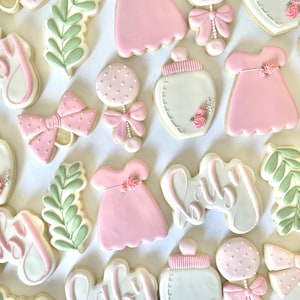 Pretty in Pink Baby Girl Cookies: Custom Sugar Cookies