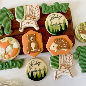 Woodland Baby Cookies: Custom Sugar Cookies