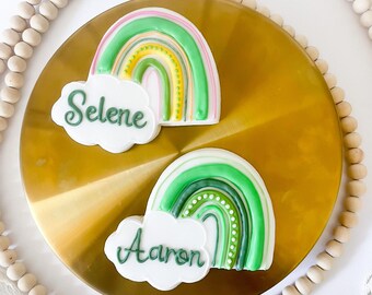 St. Patrick's Day Sugar Cookie: (1) Rainbow Plaque