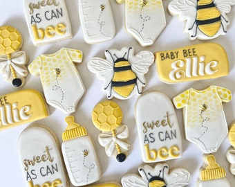 Custom Sugar Cookies: Sweet as Can Bee Baby Cookies