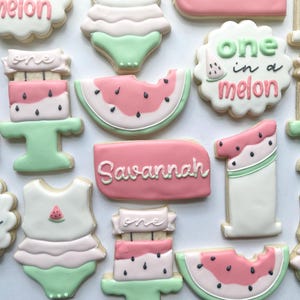 One in a Melon Birthday Cookies: Custom Sugar Cookies