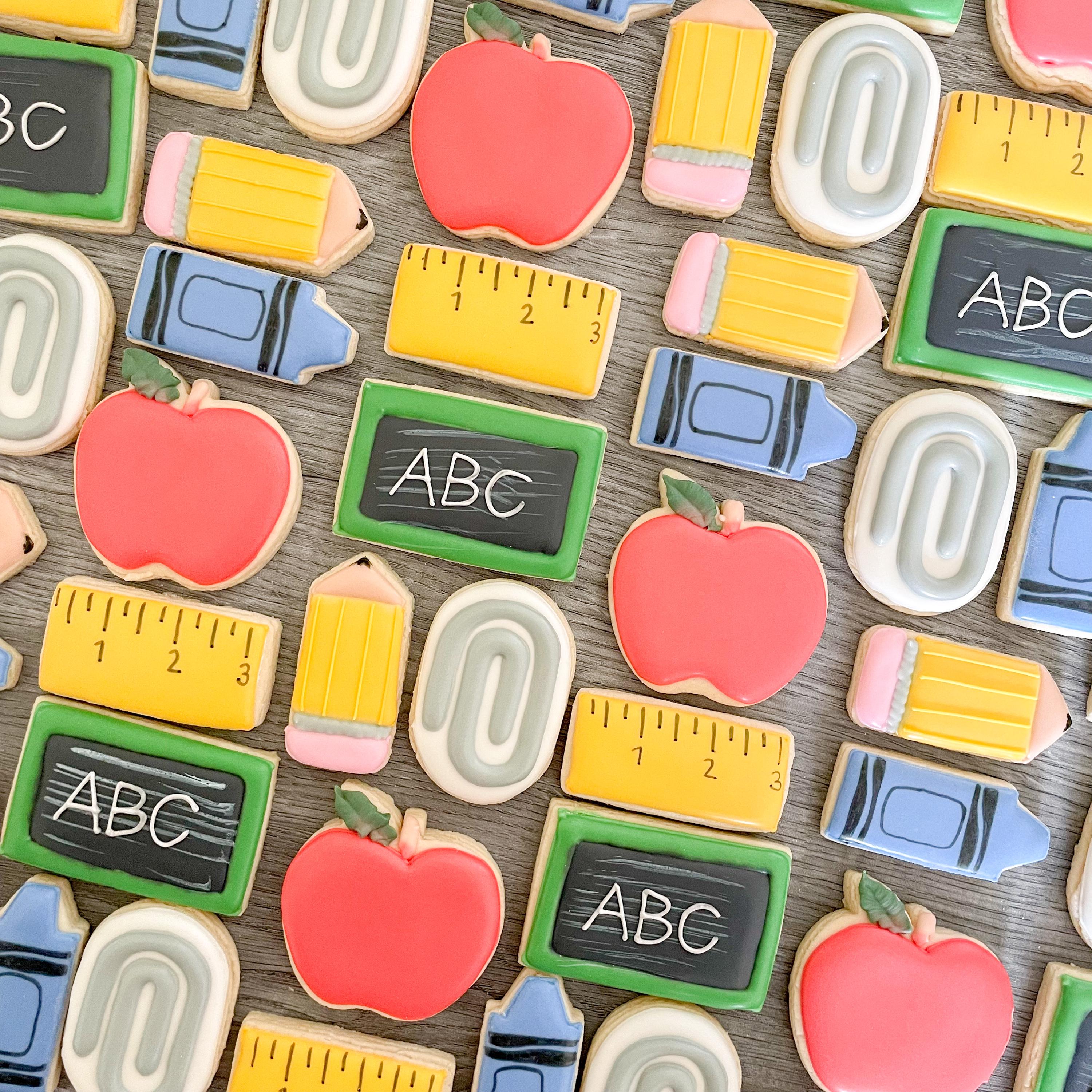 School Essentials Minis: Teacher/school Sugar Cookies - Etsy