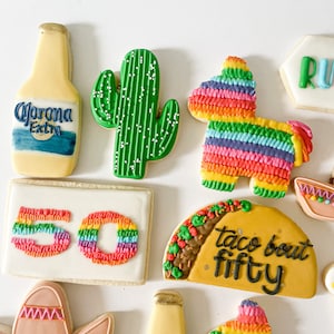 Taco &#39;Bout Fifty Birthday Cookies: Custom Sugar Cookies