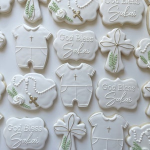 White God Bless Baby Cookies: Custom Sugar Cookies