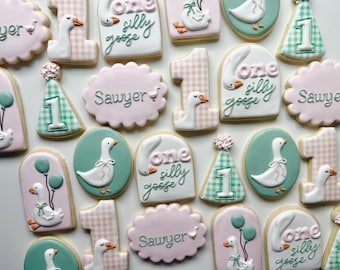 One Silly Goose Custom Birthday Sugar Cookies