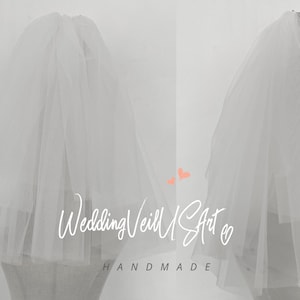 Minimalist Solid Ivory tulle veil Gorgeous 2 Layers short Bride veil Beach Ivory veil Elbow length wedding veil for her