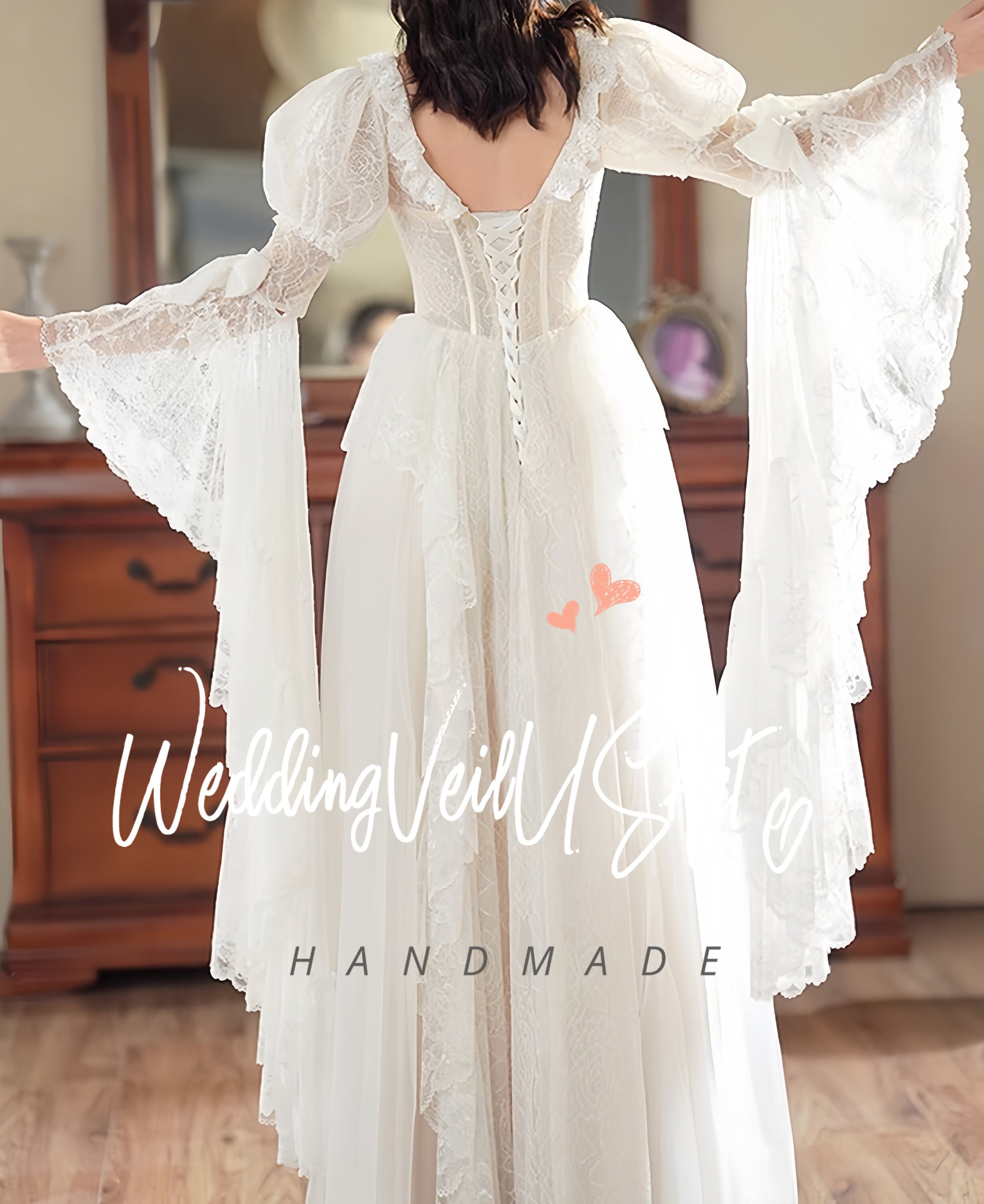 Vintage A line Sleeveless Long White Lace Wedding Dresses P1259 main image 0