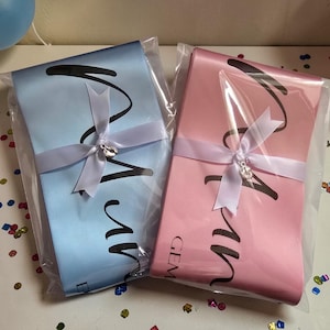 Personalised - Deluxe Baby Shower Sashes, Custom Satin Ribbon, Keepsake image 3