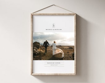 1 an de mariage/Affiche couple noce de coton/affiche couple noce de coton/anniversaires de mariage