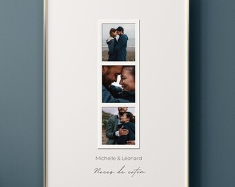 1 an de mariage/Affiche couple noce de coton/affiche couple noce de coton/ affiche couple/ Noces de 2 ans