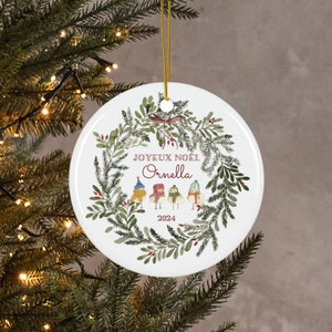Boule de Noël en Céramique,Ornement personnalisé, Boule de Noël personnalisée, Déco Noël, Cadeau Personnalisé,Mon premier Noël