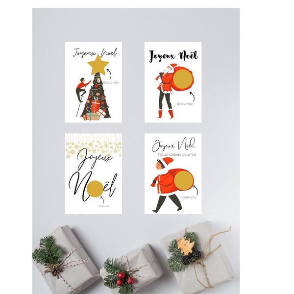 Christmas Scratch Card - Pregnancy/Wedding/Grandpa/Grandma/Godfather/Godmother Announcement - Christmas Gift