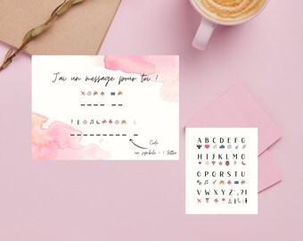 Carte message codé demande parrain  annonce grossesse  marraine annonce mariage  carte à gratter cadeau personnalisé