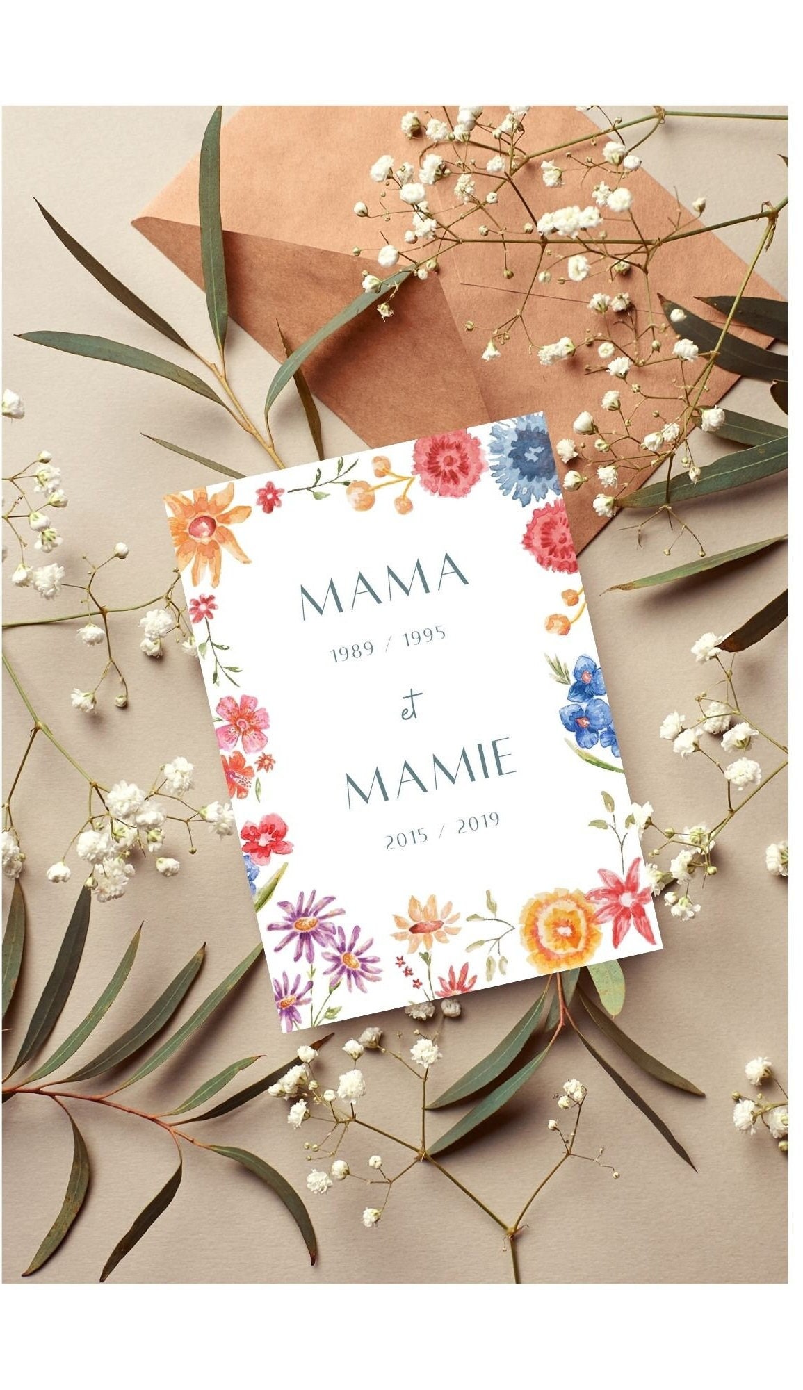 Affiches et Cartes Annonce de Grossesse Mamie Personnalisée, Cadeau Original Pour La Fête Des Grands