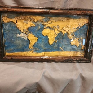 3D gravierte Weltkarte