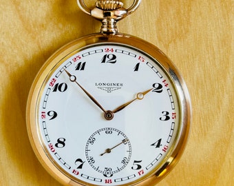 2P424 Longines silver pocket watch