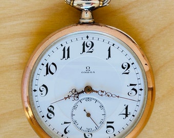 2T410 Antique Omega silver pocket watch