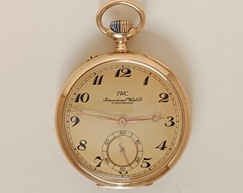 2T203 Antique IWC 18k solid gold  pocket watch