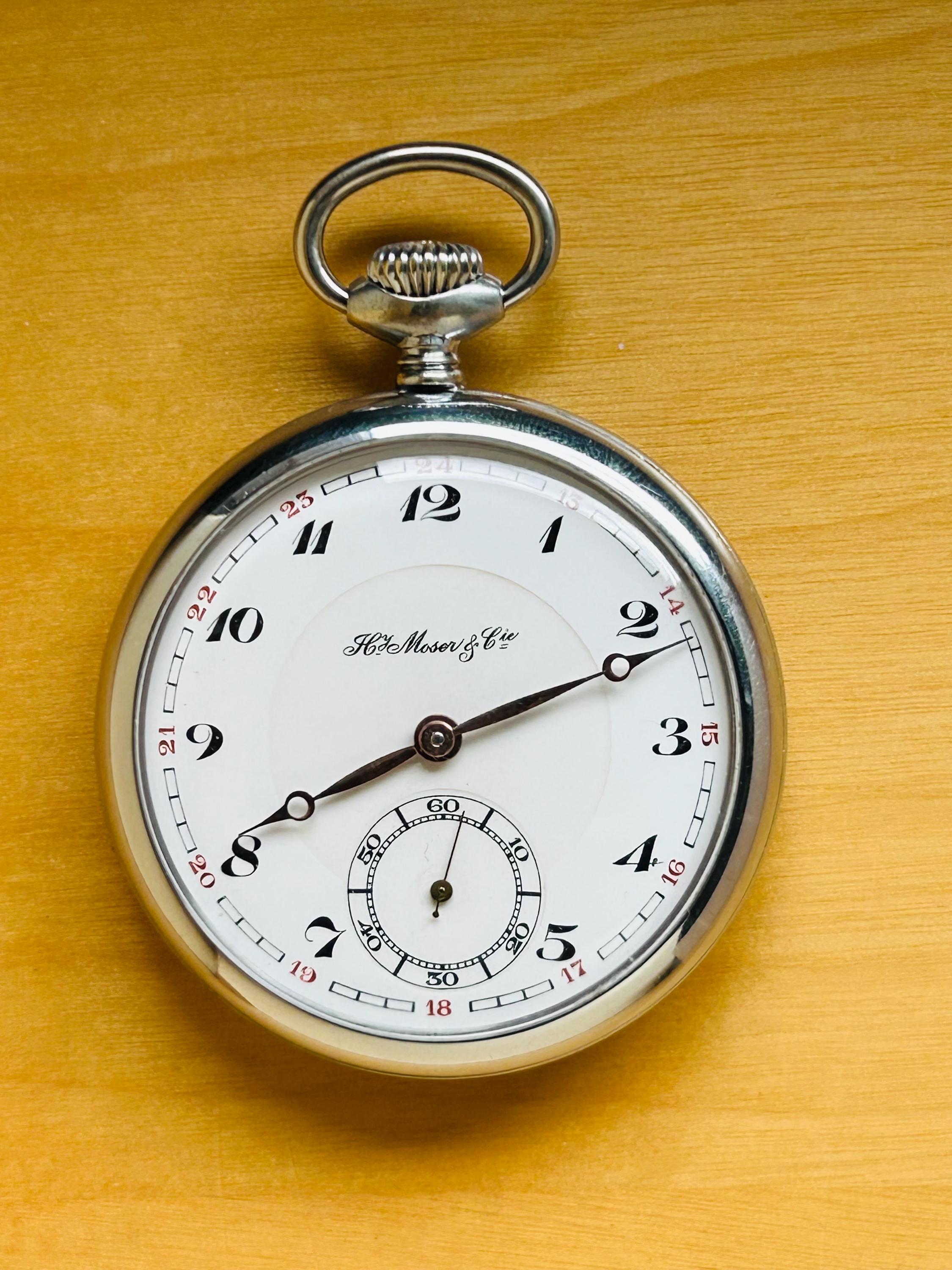 2T652 Henry Moser Cie Pocket Watch, Stainless Steel Australia