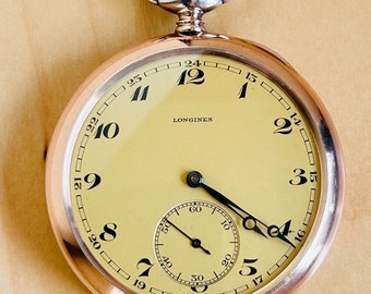 2A433 Longines silver pocket watch