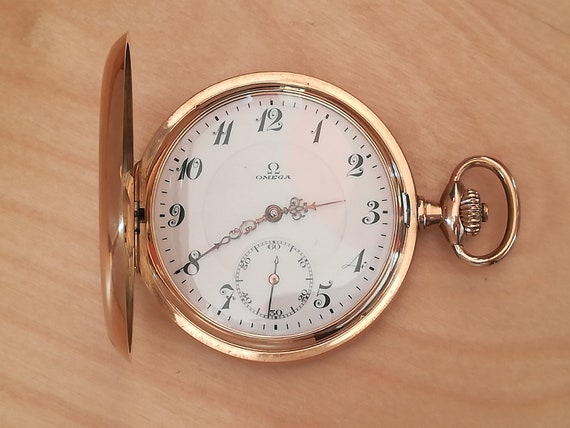 1A51 Omega 14k Solid Gold Pocket Watch 