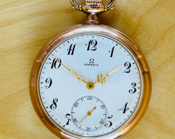 2T408 Reloj de bolsillo antiguo Omega plateado