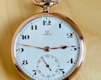 2A419 Rare cal. 20LB, antique Omega gold plated silver pocket watch, High collection value