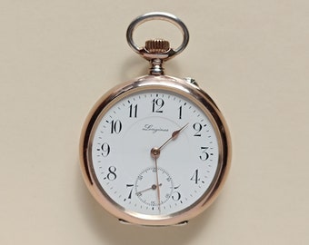 2T288 Antique Longines silver pocket watch