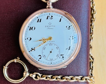 26SPa Zenith Prima silver pocket watch, 17 jewels, rare find -replace- combination