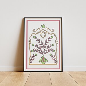 Indian art home decor, Pattern inspired from block prints Indian textiles, printable digital art, DIY home decor, Folk art prints