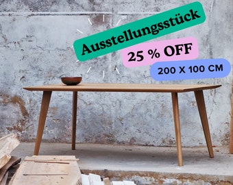 Holztisch mit Schweizer Kante 200 x 100 cm | Designer Esstisch aus Eiche | Direkt vom Schreiner