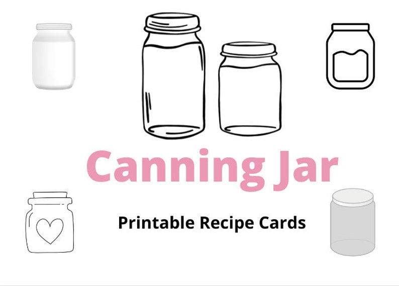 Country Kitchen Farmhouse Printable Canning Jar Recipe Cards - Etsy