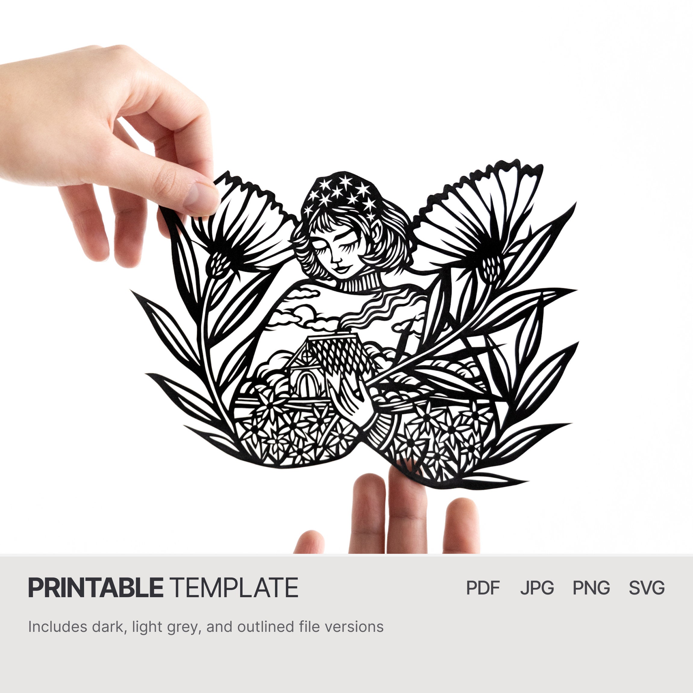 Home, Sweet Home - Digital Papercut Template - PDF SVG JPG - Etsy
