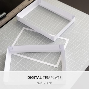 Shadowbox frame - A6-paper size - PDF SVG - Digital Template