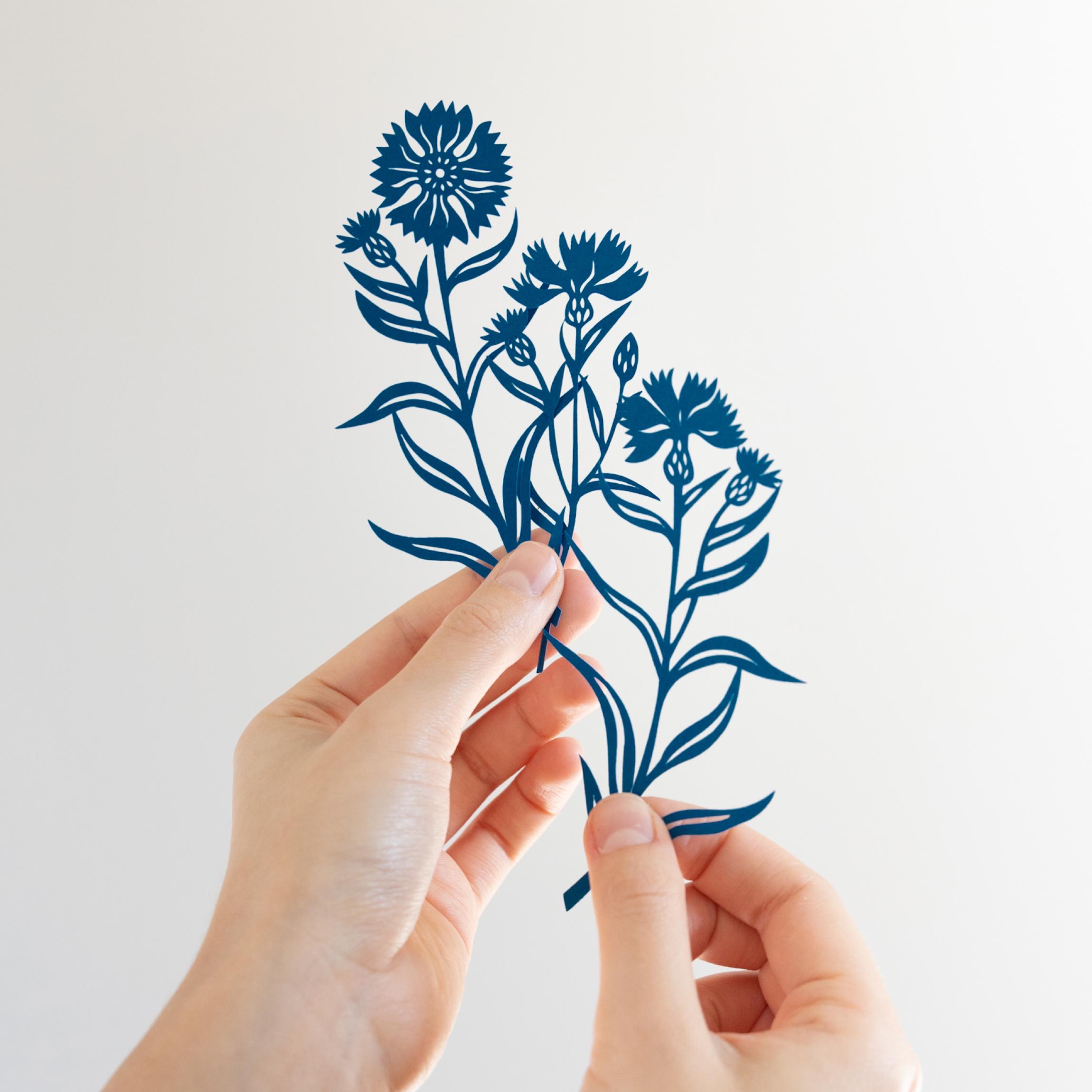 Cornflowers - Digital Papercut Template - PDF SVG JPG - Etsy