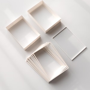 Juego de marcos para caja de sombras - Tamaño A6 - Marco y espaciadores para una caja de sombras o diorama DIY