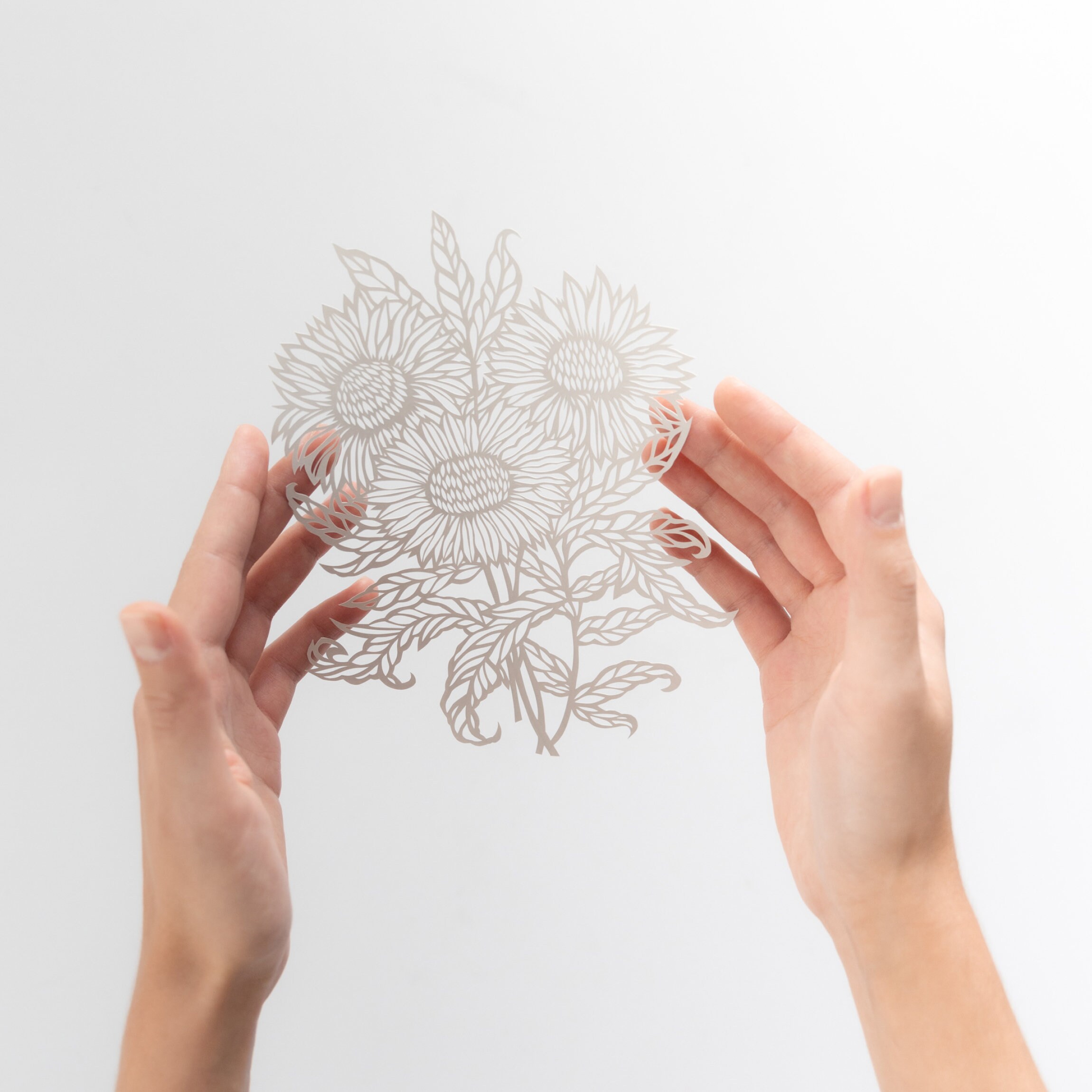 Sunflowers - Digital Papercut Template - PDF SVG JPG - Van Gogh ...